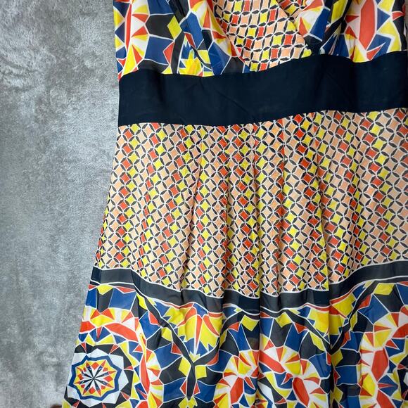 Ann Taylor Geometric Kaleidoscope Maxi Dress Bold Abstract Print Size 2 New‎ - Picture 5 of 8